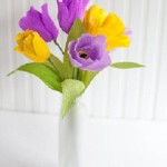 Cách làm hoa tulip bằng giấy nhún