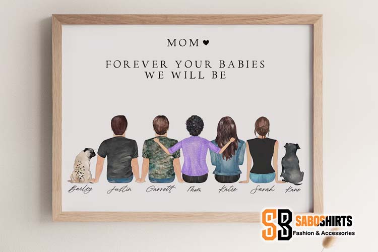 A Custom Family Portrait - Birthday Gift for Mom in 50s